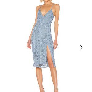 Lovers + Friends Saba Midi Dress in Dusty Blue